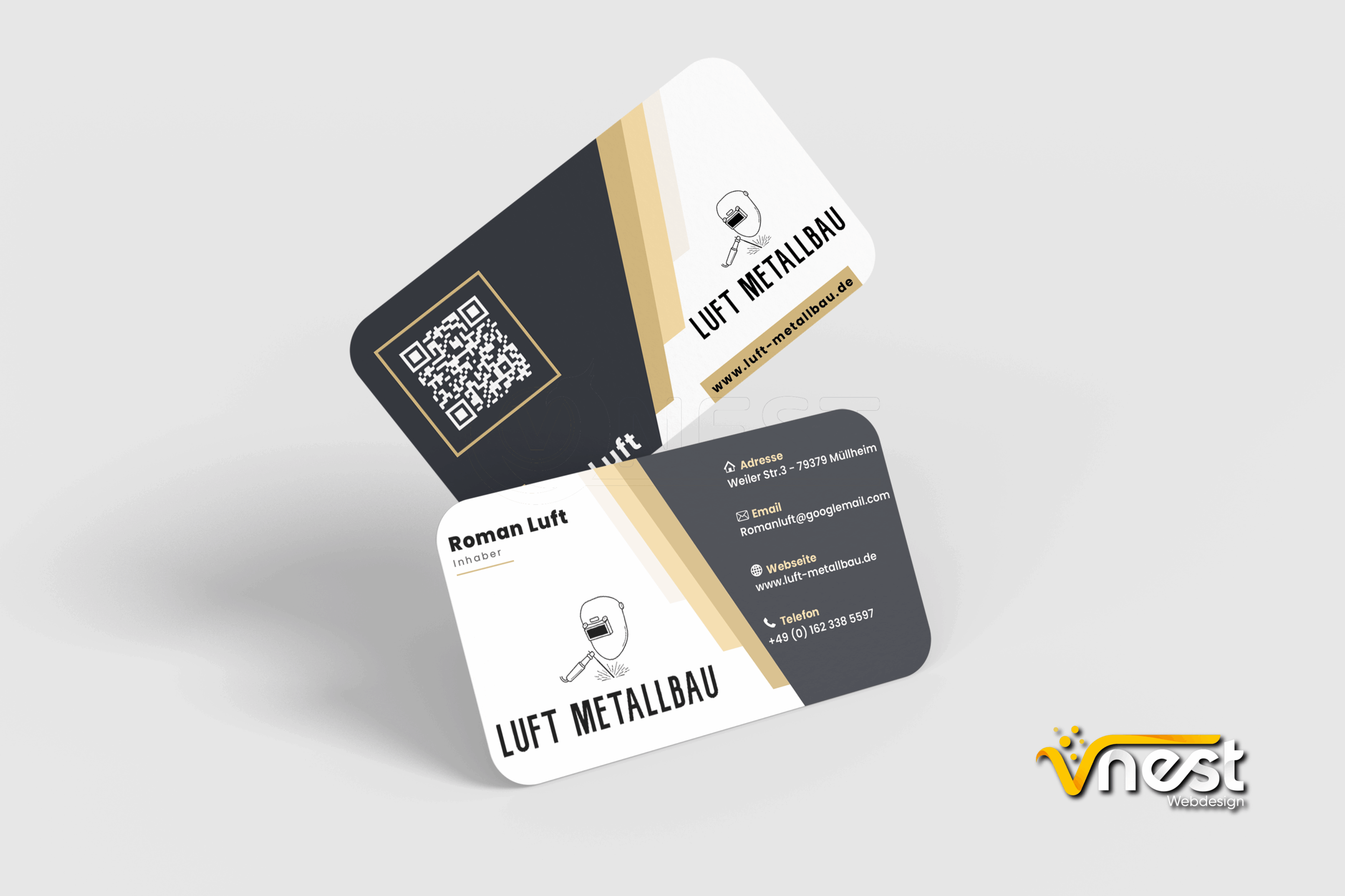 Referenz Bild von vNEST Webdesign aus dem Portfolio. Visitenkarte von Metallbau Luft aus Müllheim