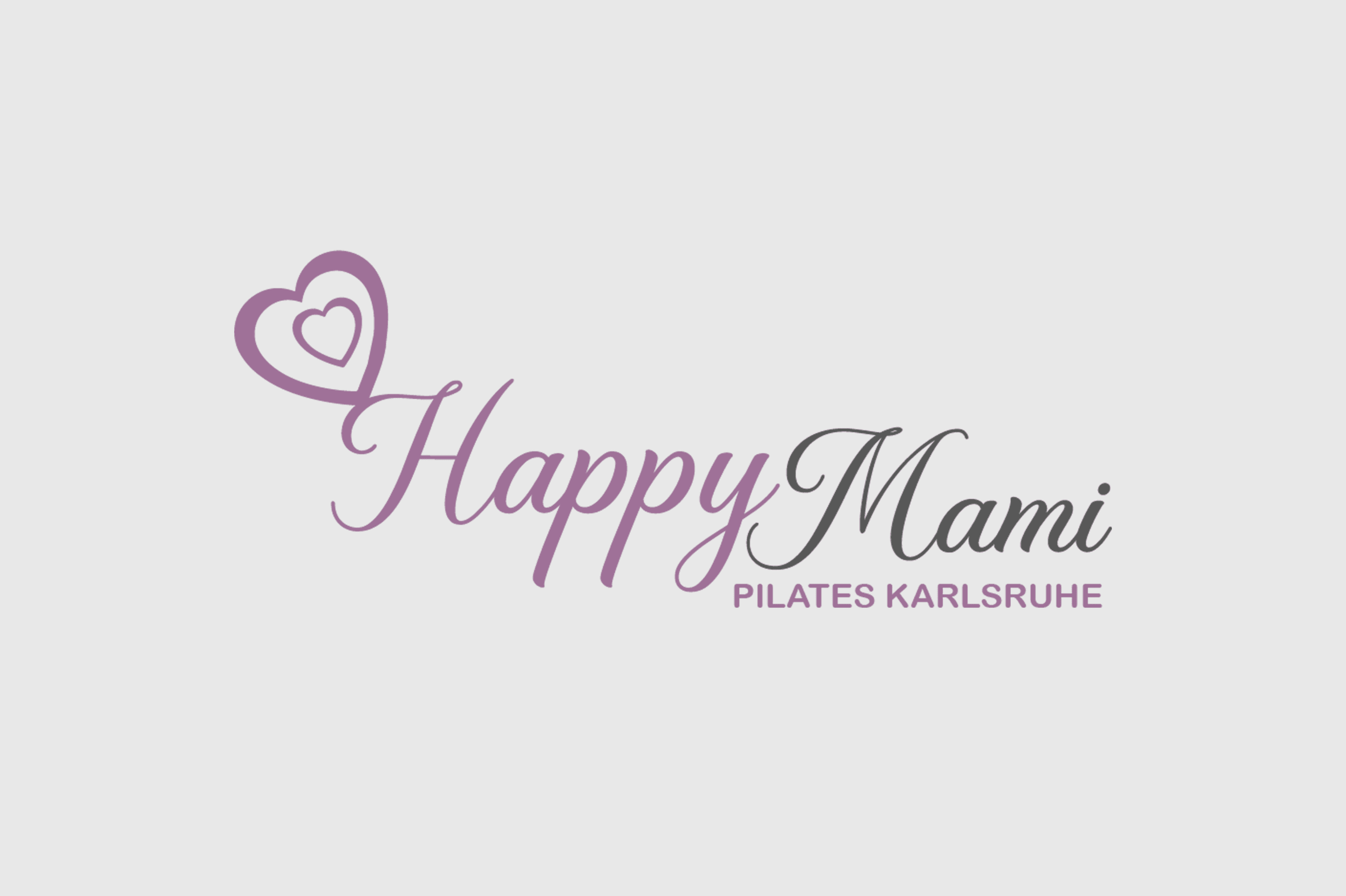 vNEST-Webdesign Referenz Logo wo erstellt worden ist von uns, für HappyMami, wo in Karlsruhe Pilates anbieten